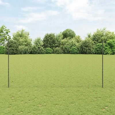 Oplocení drátěný plot s 13 sloupky šedý 1,5x25m Ocel