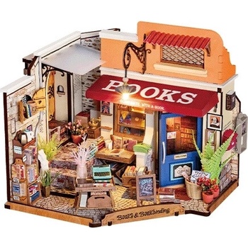 ROBOTIME Rolife DIY 3D dřevěné puzzle Knihkupectví na rohu 108 ks
