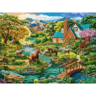 Castorland - Puzzle Idyllic House with Horses - 2 000 piese