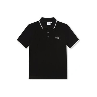 HUGO BOSS Тениска с яка и копчета J25P26 D Черен Regular Fit (J25P26 D)