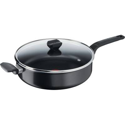 Tefal Easy Cook & Clean sauté pan 28 cm, frying pan with non-stick coating, thermo signal at ideal frying temperature, NOT suitable for induction, easy to clean, Made in France, B5553733