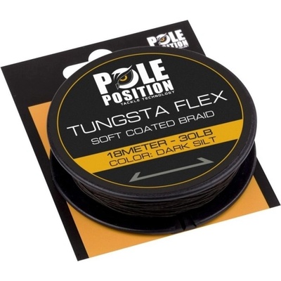 POLE POSITION šňůra Tungsta Flex Coated Braid 18m 30lb Dark Silt