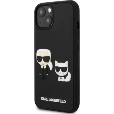Púzdro Karl Lagerfeld and Choupette 3D iPhone 13 mini čierne
