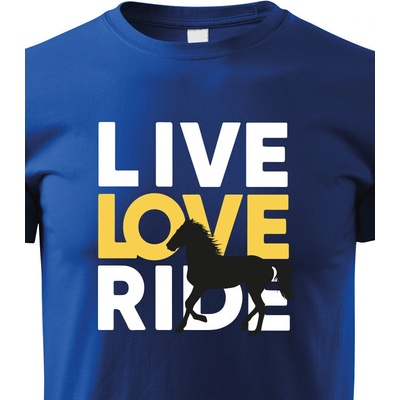dětské tričko Live love ride modrá