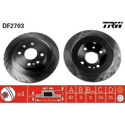 Brzdový kotúč TRW DF2703