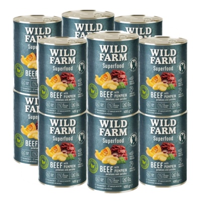 WILD FARM Superfood Beef 12x400g беззърнена храна за кучета