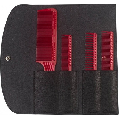 JRL Professional Barber Comb Set sada 4 barber hřebenů v elegantním pouzdře