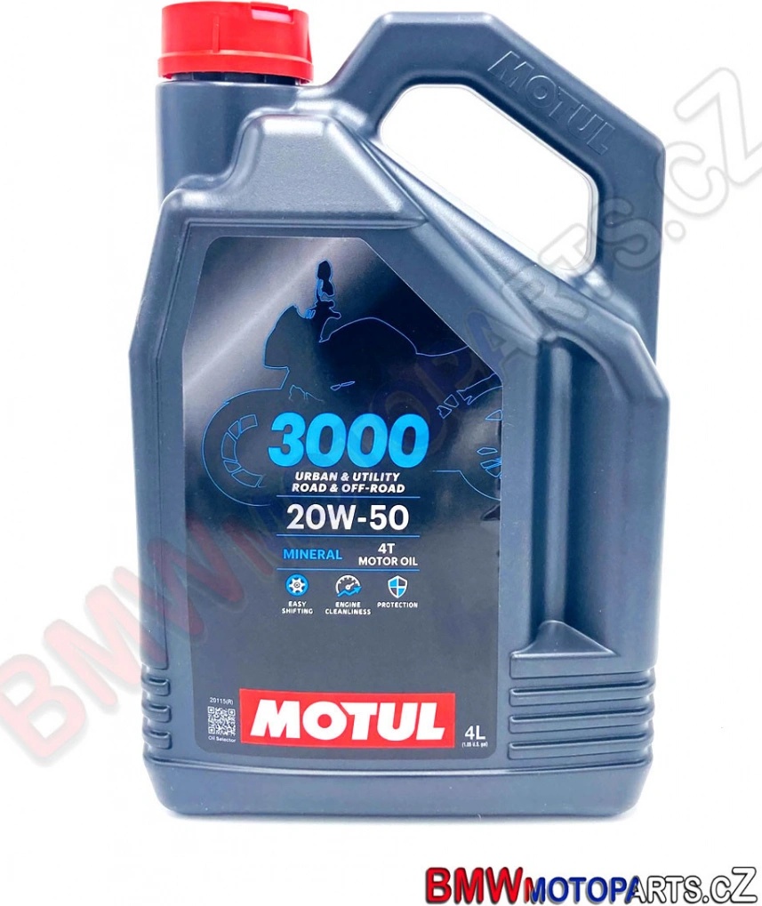 Motul 107319 3000 20W-50 4T Mineral Motorcycle Oil – 4 Liters, 4-Stroke Engine Oil