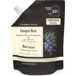 L'Erbolario Black Juniper Energising Shampoo Eco Refill - Енергизиращ шампоан за коса с аромат на черна хвойна 500мл