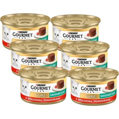 Gourmet Gold Savoury Cake s hovädzím a paradajkami 6 x 85 g