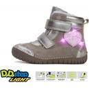 D.D.Step dívčí zimní kožené blikací boty W050-42707D