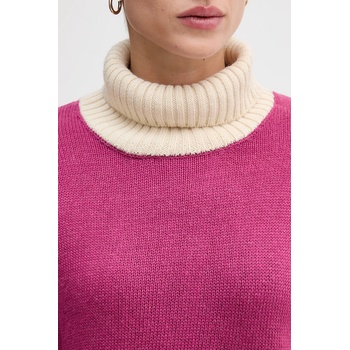 Benetton Пуловер с вълна United Colors of Benetton в розово с поло 16YCE204I (16YCE204I)