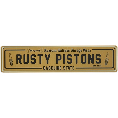 Plechová cedule Rusty Pistons RPMP03 Metal plate (gasoline state)