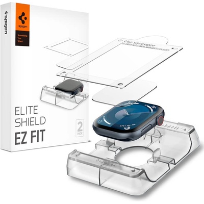 Spigen 2 броя хибридни защитни покрития за дисплея на Apple Watch 46мм - Spigen EliteShield EZ Fit Hybrid Glass Protector 2 Pack (прозрачен) (AFL08579)