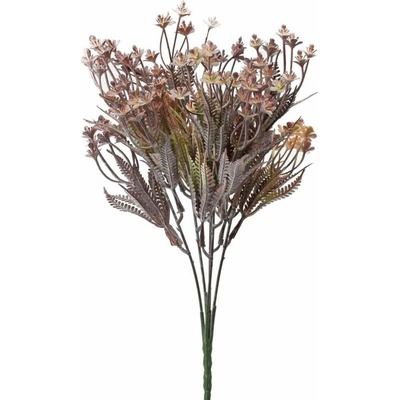 Umělá přízdobová zeleň krémovo-fialovo-růžová – 30 cm (balení 2 ks)