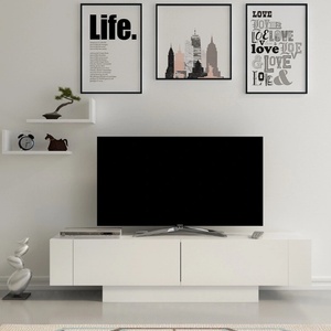 TopMebel ТВ шкаф Matera TopMebel от меламин в бял цвят 150x31.5x41.6cm