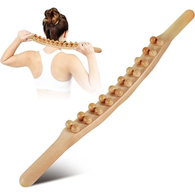 Jin Wei JM87 dvojradová masážna tyč, drevená pomôcka pre maderoterapiu