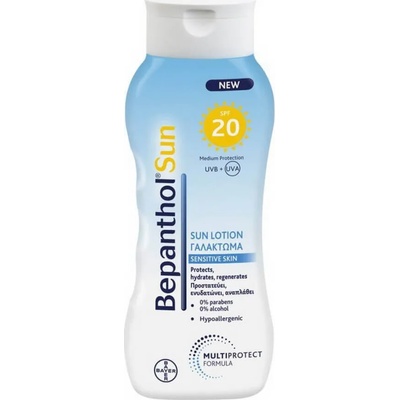 BAYER Слънцезащитна емулсия за чувствителни лице и кожа , Bepanthol Sun Body Lotion SPF20 200ml For Sensitive Skin