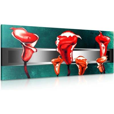 Obraz abstraktní červené kaly - 120x60