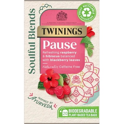 Twinings čaj SOULFUL BLENDS PAUSE s malinami ibiškem a listy ostružiníku 20 sáčků 36 g