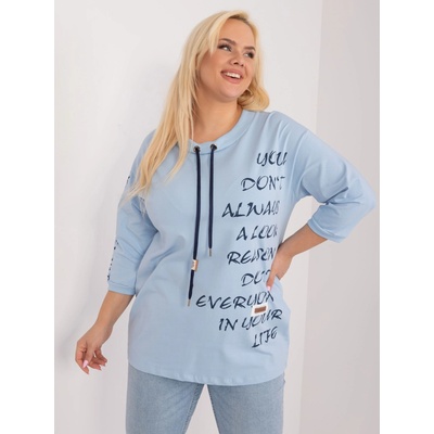 blúzka S NÁPISMI RV BZ 9450.36 LIGHT BLUE