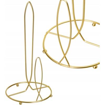 HowHomely Zlatý kovový držák na papírové utěrky do kuchyně, GLAMOUR, elegantní, 32 cm