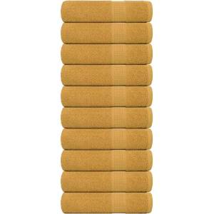 vidaXL Кърпи за душ FROGN 10 бр. Златни 70x140 см 360 г/м2 (136811)