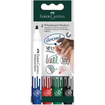 Faber-Castell Борд маркер за бяла дъска W20, 4 цвята (253942)