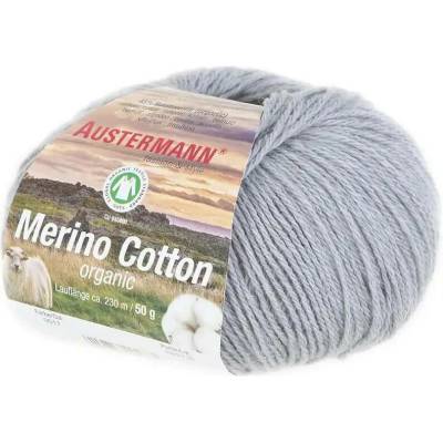 Austermann MERINO COTTON - 55% vlna merino, 45% bavlna - Ručně pletací příze Barva: 17 HELLGRAU