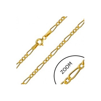 Šperky eshop Zlatá retiazka Figaro vzor jedno podlhovasté očko a tri malé oválne GG172.16