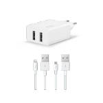 Ttec Зарядно ttec SmartCharger Duo Travel Charger, 3.1A, Lightning and Micro USB Cable, бял