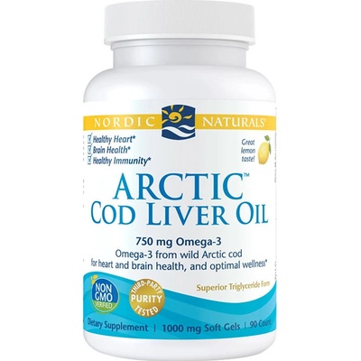 Nordic Naturals Arktický olej z tresčích jater 750 mg 90měkkých kapslí