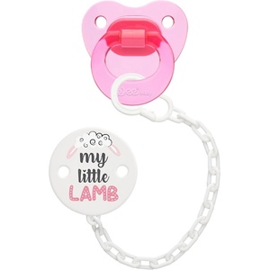 Wee Baby Комплект залъгалка и верижка Wee Baby - 0-6 м, розов (371) - baby