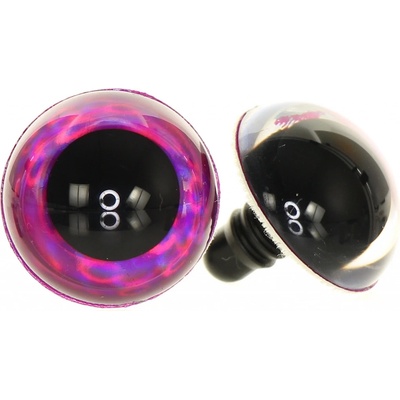 Oči metalické sytě růžové 22 mm