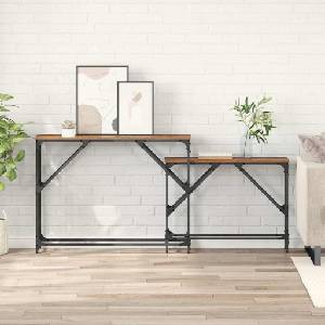 vidaXL Конзолна маса 2 бр. Старо дърво 100 x 28 x 75 см (882886)