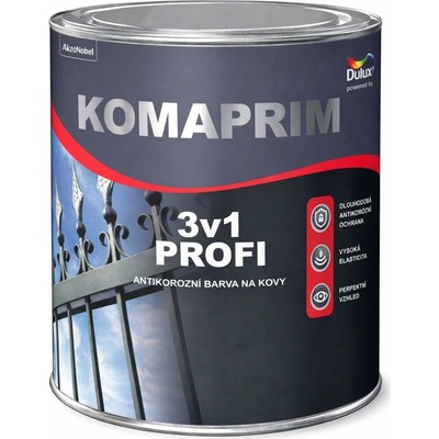 Dulux Antikorozní barva na kovy Komaprim 3v1 profi 0,75 l zelená
