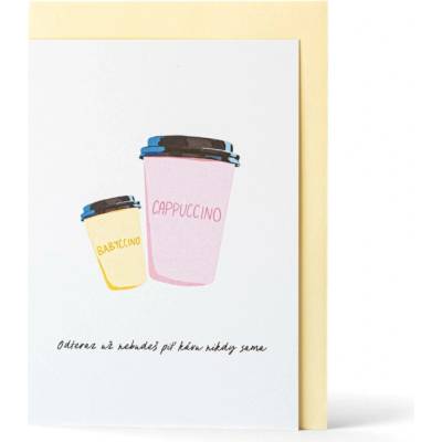 Bella Rose Přání k narození miminka Babyccino + obálka – SK, žlutá barva, papír