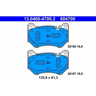 ATE 604700 Sada brzdových doštičiek 13.0460-4700.2