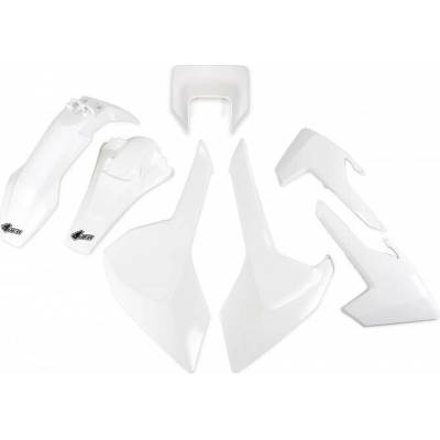 UFO kompletní sada plastů HUSQVARNA TX/TE/FE 17-19 s krytem světla barva OEM (bílá) (HU621E999W)