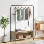 vidaXL Държач за дрехи Кафяв дъб 100 x 44 x 160 см Инженерна дървесина (868452)