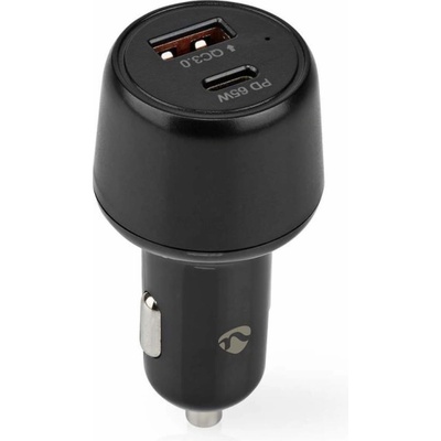 NEDIS nabíječka do auta/ 65 W/ 12 - 24 V DC/ 3.25 A/ USB-A/ USB-C/ automatická volba napětí/ černá