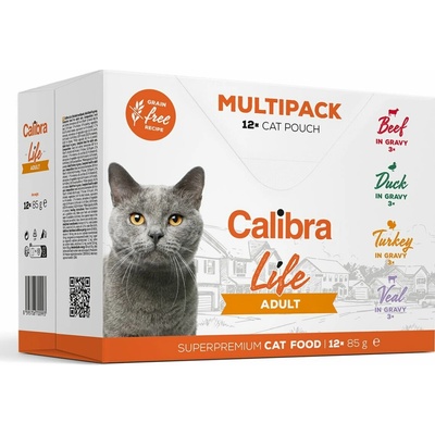 Calibra Life Adult Beef Duck Turkey Veal 12 x 85 g