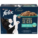 Felix Deliciously Sliced losos, tuniak, treska, platýs v želé 12 x 80 g