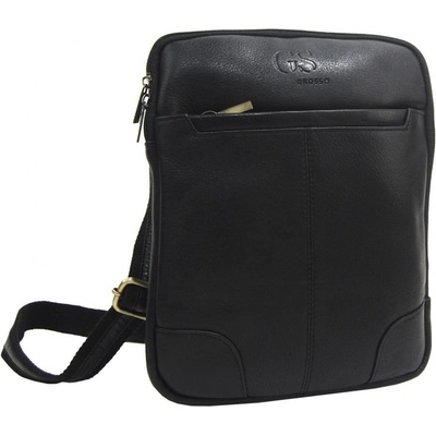 Grosso kožená pánská Crossbody taška 22x28x6 cm černá