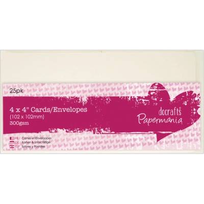 WEST DESIGN PRODUCTS LIMITED West Design 10,2 × 10,2 cm přání a obálky 25 ks (300 g/m2) krémové