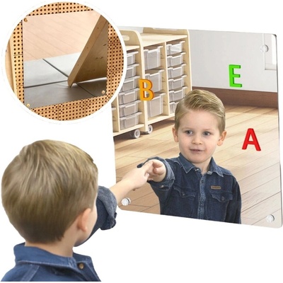 Masterkidz veľké magnetické zrkadlo pre tabule STEM 60 × 60 cm