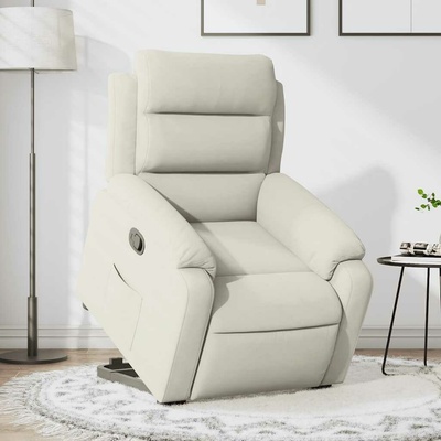 vidaXL 3205099 Zvedací polohovací samet krémová