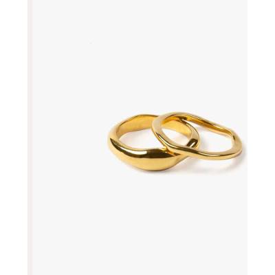 Ornamenti Set pozlacených prstýnků Double Wave gold ORN2205 10