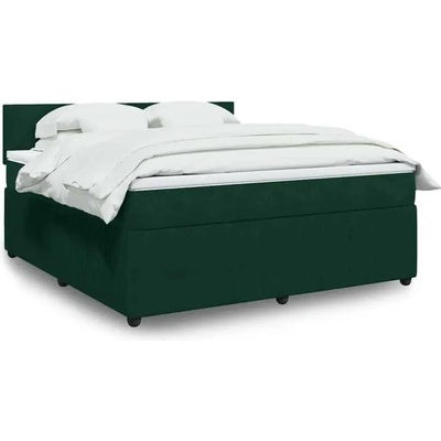 vidaXL 11461.3287803 Boxspring postel s matrací tmavě zelená samet