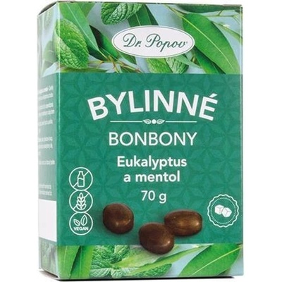 Dr. Popov Bonbony Eukalyptus a mentol, 70 g